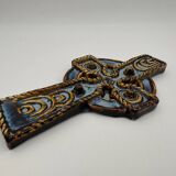 Ceramic glazed wall Celtic cross