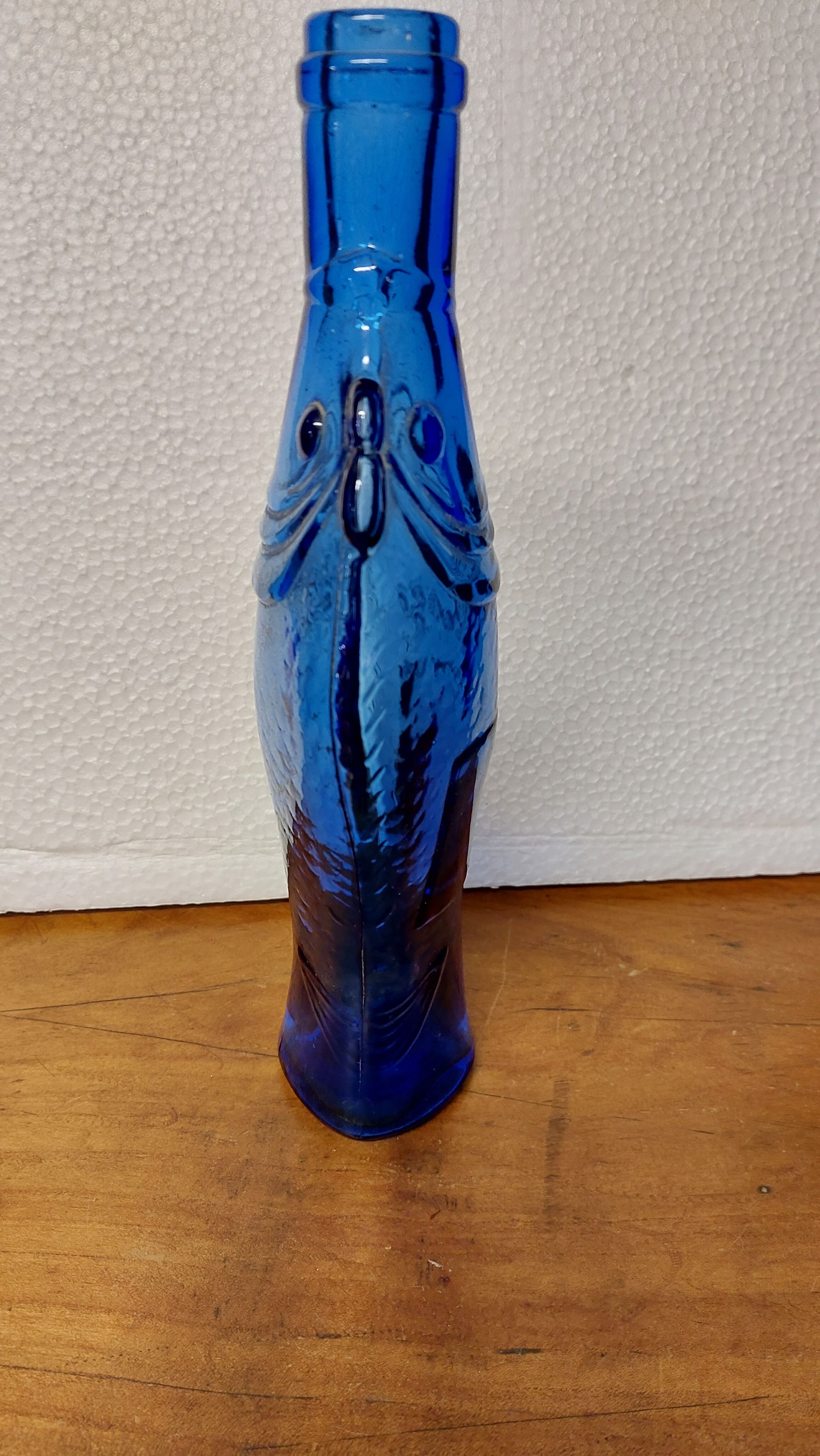 Carafe, bottle blue fish colbat