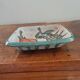 Vallauris earthenware dish, signed DS. 1960s-70s