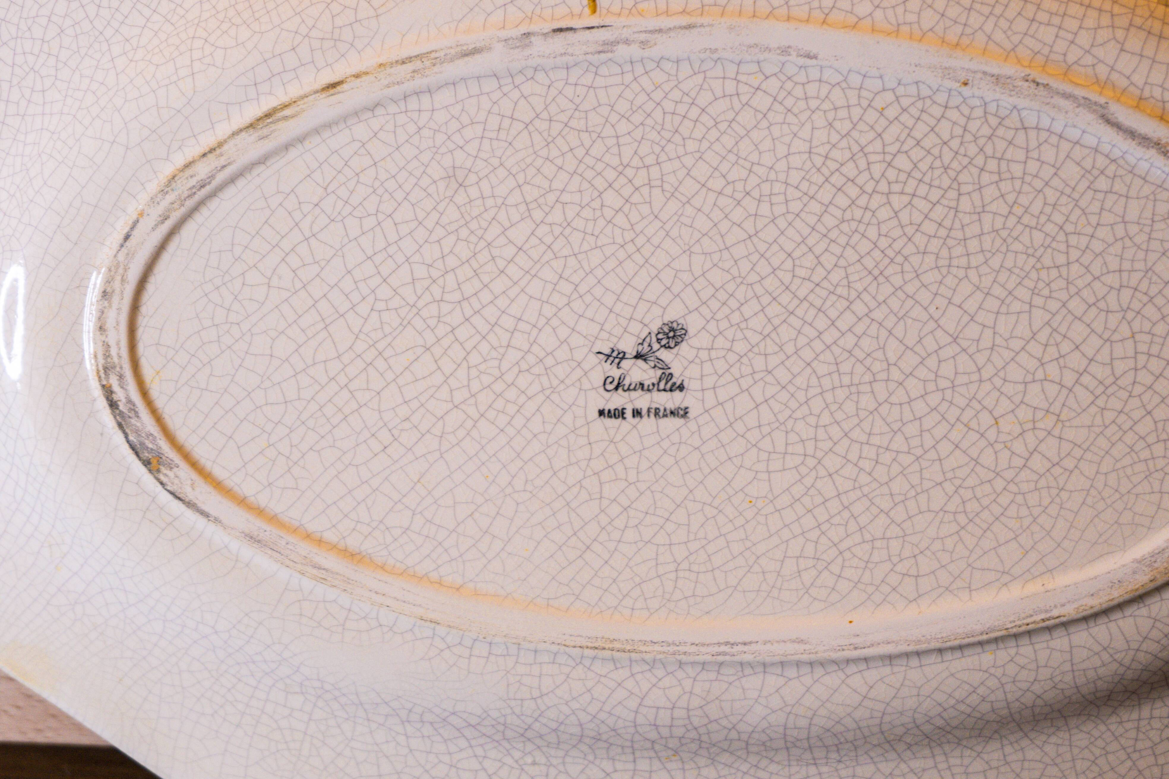 Large white dish in Charolles earthenware