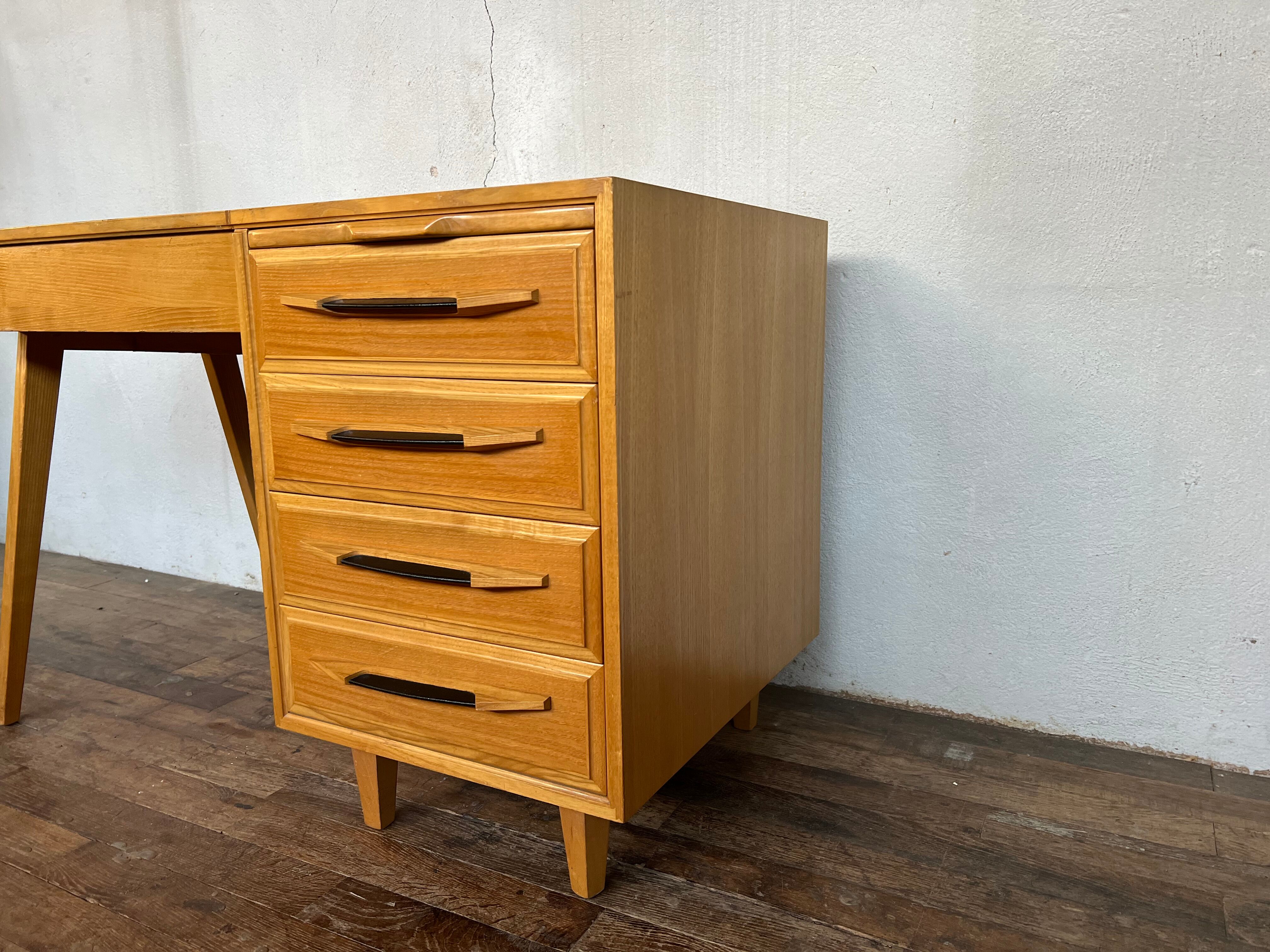 Vintage scandinavian office 1950 made in swiss compass feet