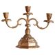 Decorative golden metal candle holders from the mid-20th century, Menora, France, 1960s.
