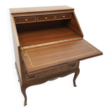 Bureau ancien et ancien, marqueterie. Après rénovation professionnelle.