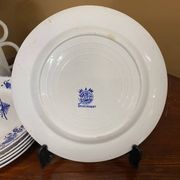 Set of 12 Tournai porcelain plates, Boch Frères, fly decor