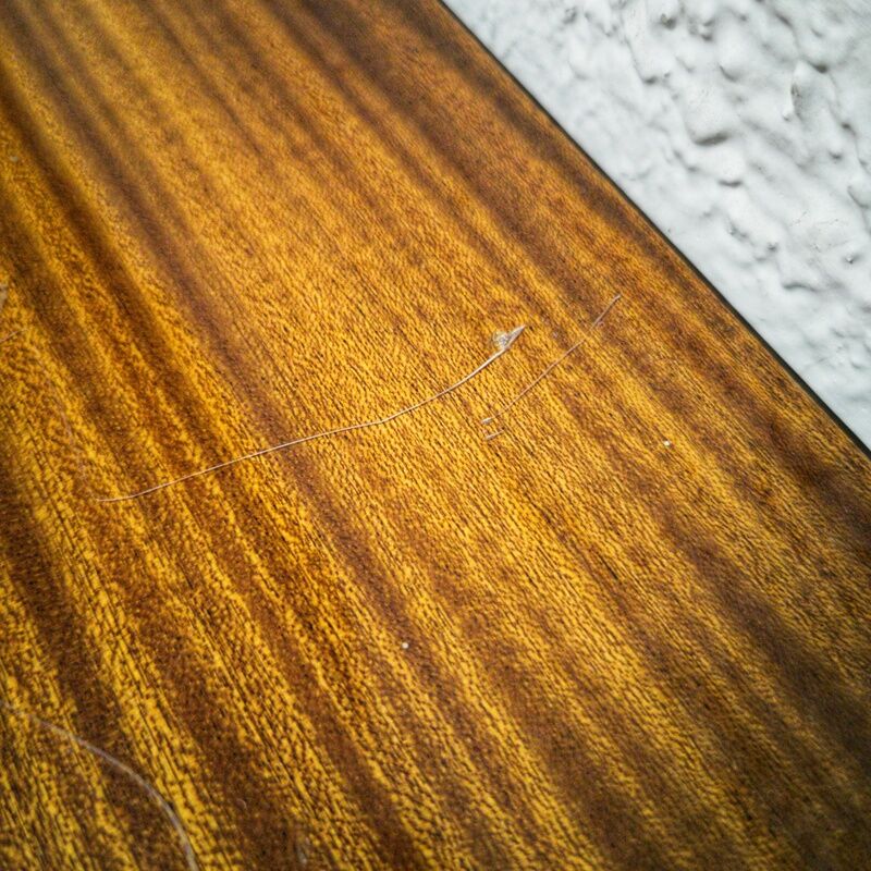 Vintage varnished wood bedside table