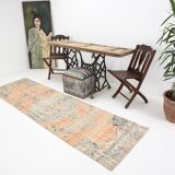 3x9 Pale Orange & Blue Vintage Runner Rug, 80x283Cm SK 6027