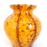 Murano style yellow blown glass vase