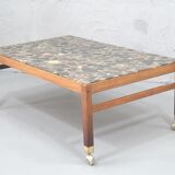 Swedish rosewood and pebbles coffee table in the style of Ib Kofod-Larsen , 1960s