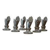 6 silver-plated menu holders A British production