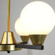 Vintage Italian Metal and Opaline Glass Chandelier