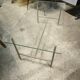 Table basse acier et verre vers 1950/60