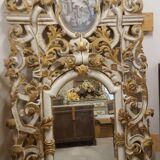 Monumental trumeau in lacquered and gilded carved wood end of the 17th century