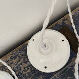 Set of three glass pendant lights of Scandinavian origin