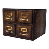 Workshop furniture made of oak and brass.