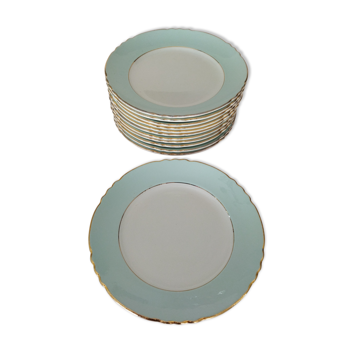 Set of 12 flat plates Orchies Nord "Callisto"