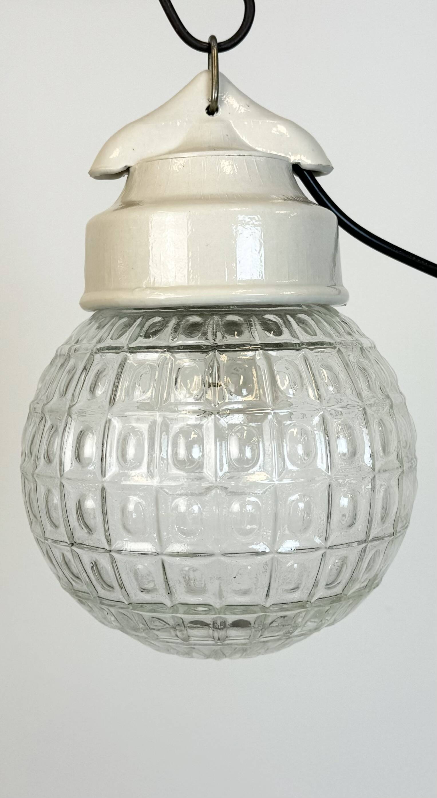 Vintage White Porcelain Pendant Light, 1970s
