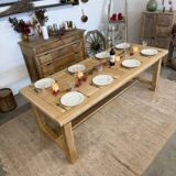 Solid oak table with birch extensions
