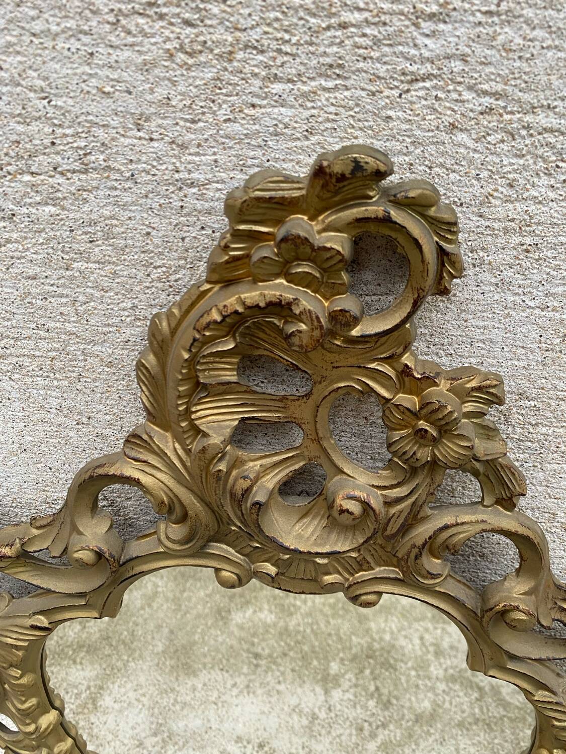 Antique vintage gilded wooden baroque mirror
