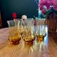 5 glasses orangeade blown glass
