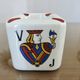 Vintage ceramic ashtray, playing cards, 50s 60s.