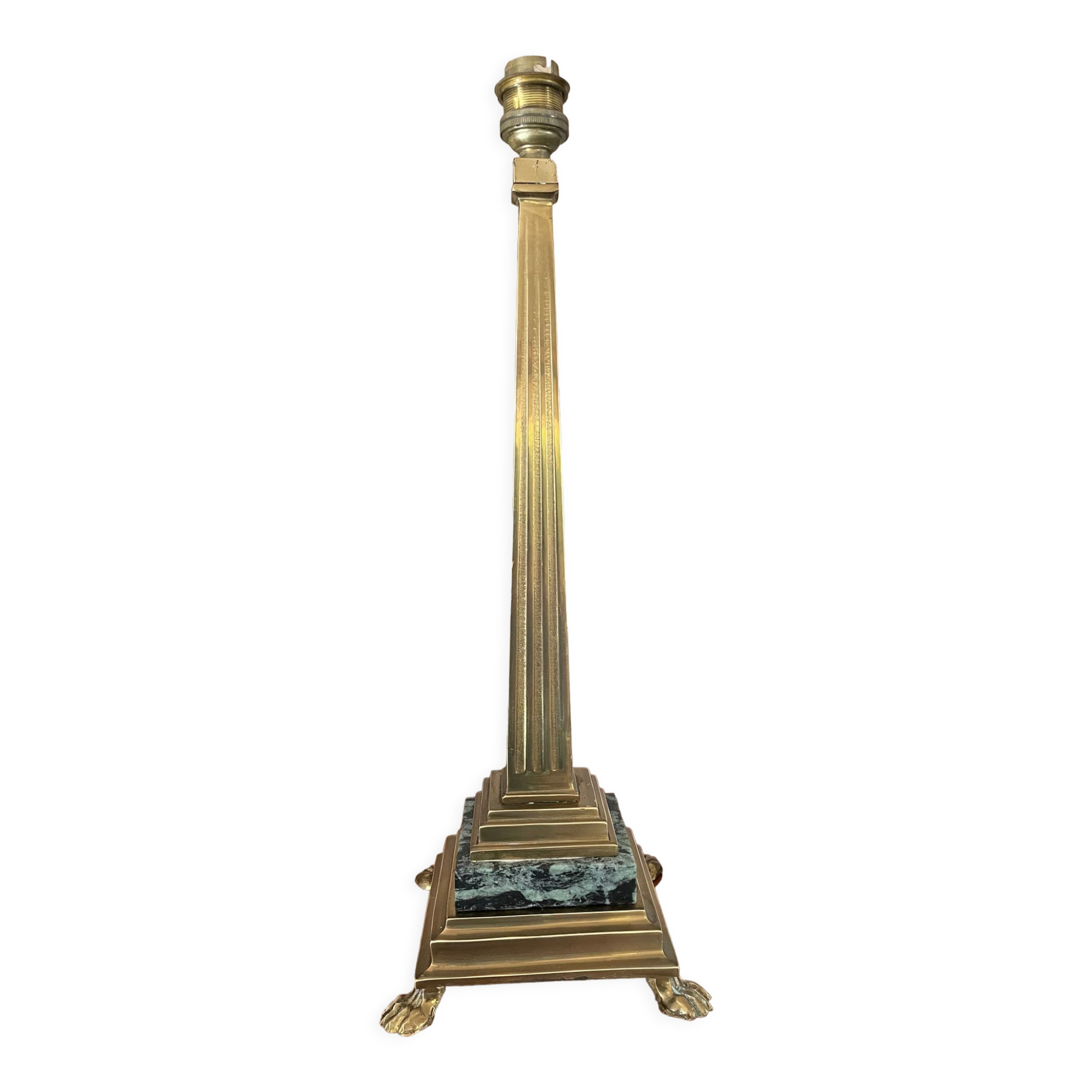 Column lamp in gilded bronze and marble 36cm