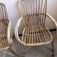 Serie de 4 fauteuils vintage en rotin