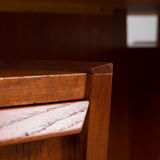 Danish mid century modern teak desk in teak with 4 drawers, 1960s