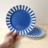 Set of 4 fox trott sarreguemines art deco dessert plates 1930