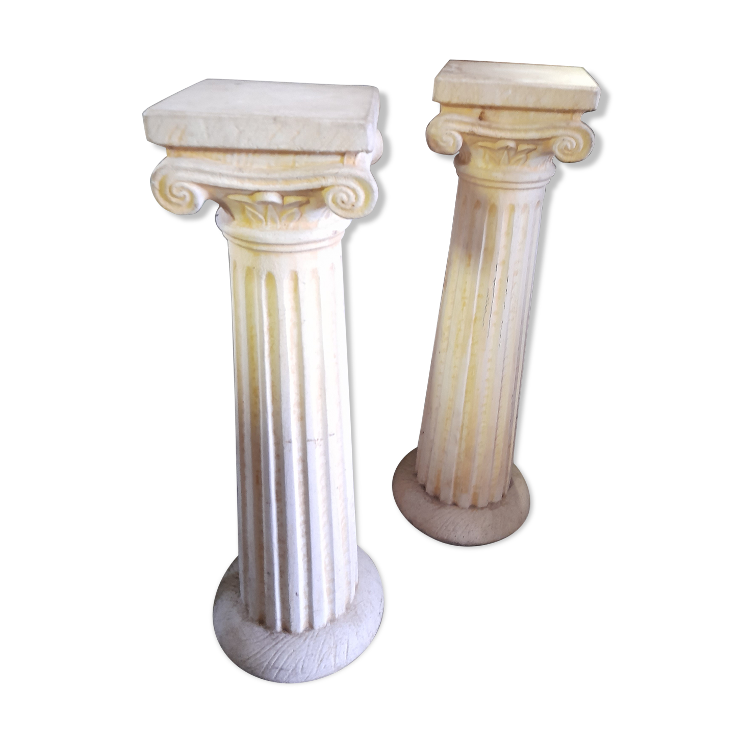 Paire de colonnes selettes en béton