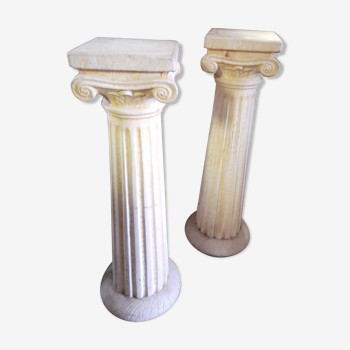 Paire de colonnes selettes en béton