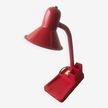 Lampe de bureau rouge avec porte crayons 80/90’