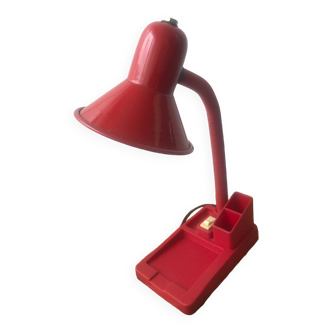 Lampe de bureau rouge avec porte crayons 80/90’