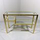 Italian glass & brass side table 1970