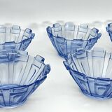 Art Deco Murano glass serving bowl set of 13. Italy 1930s