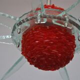 Lustre vintage design italien en verre coloré 8 branches