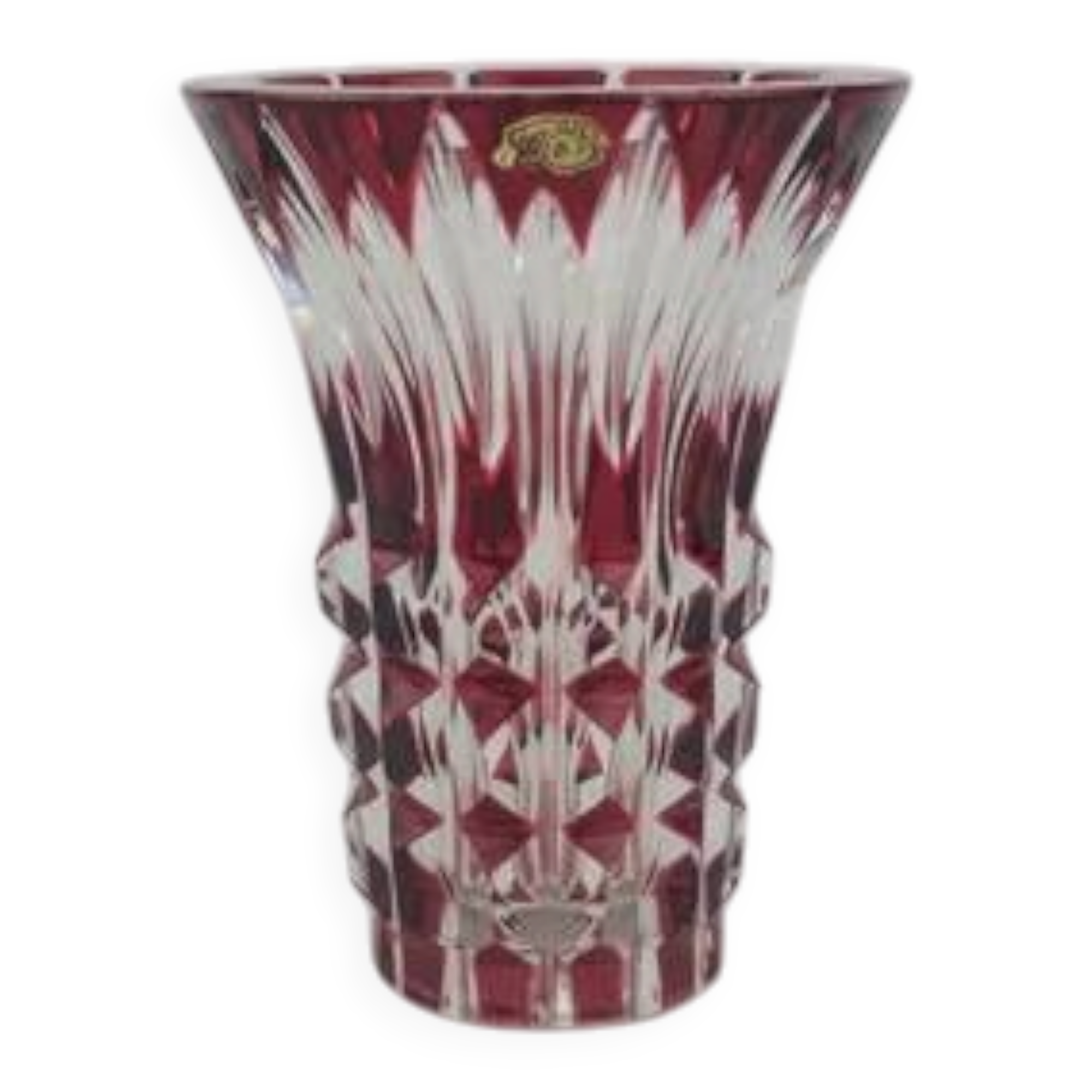 Vintage 1960s crystal vase from Val Saint-Lambert.