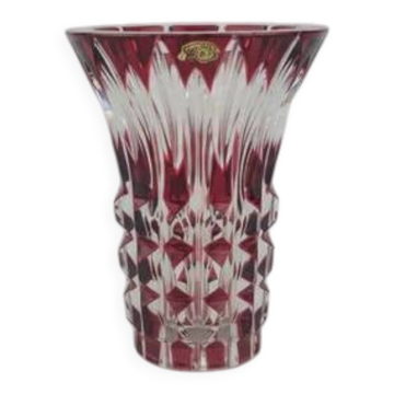 Vase vintage années 60 en cristal Val Saint-Lambert