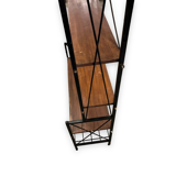 1950s teak and black metal shelf bookcase