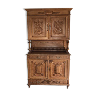 Double body sideboard in oak 1920 style Henri II