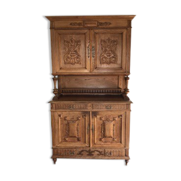 Buffet double corps en chêne 1920 style Henri II