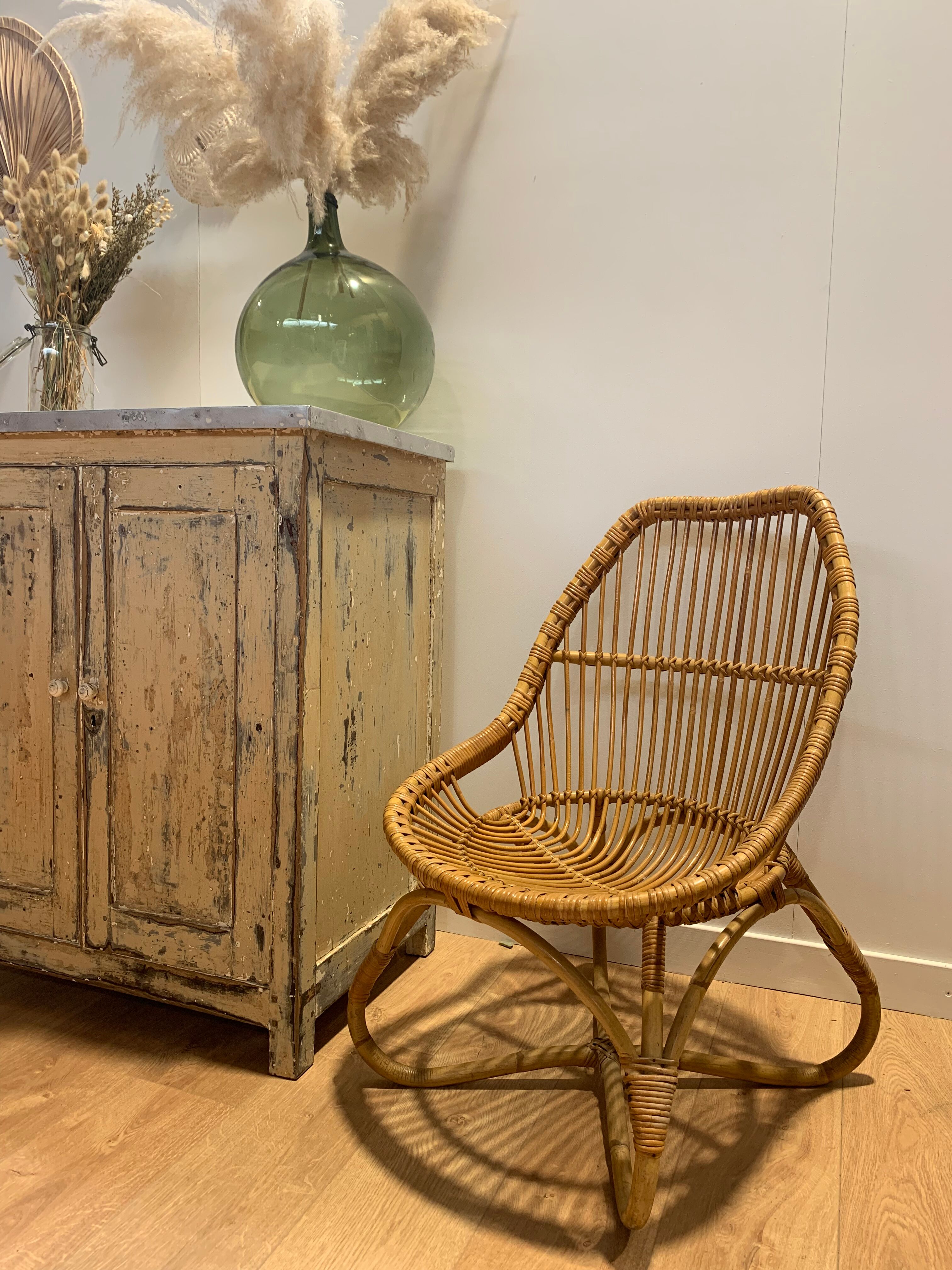 Fauteuils en rotin vintage
