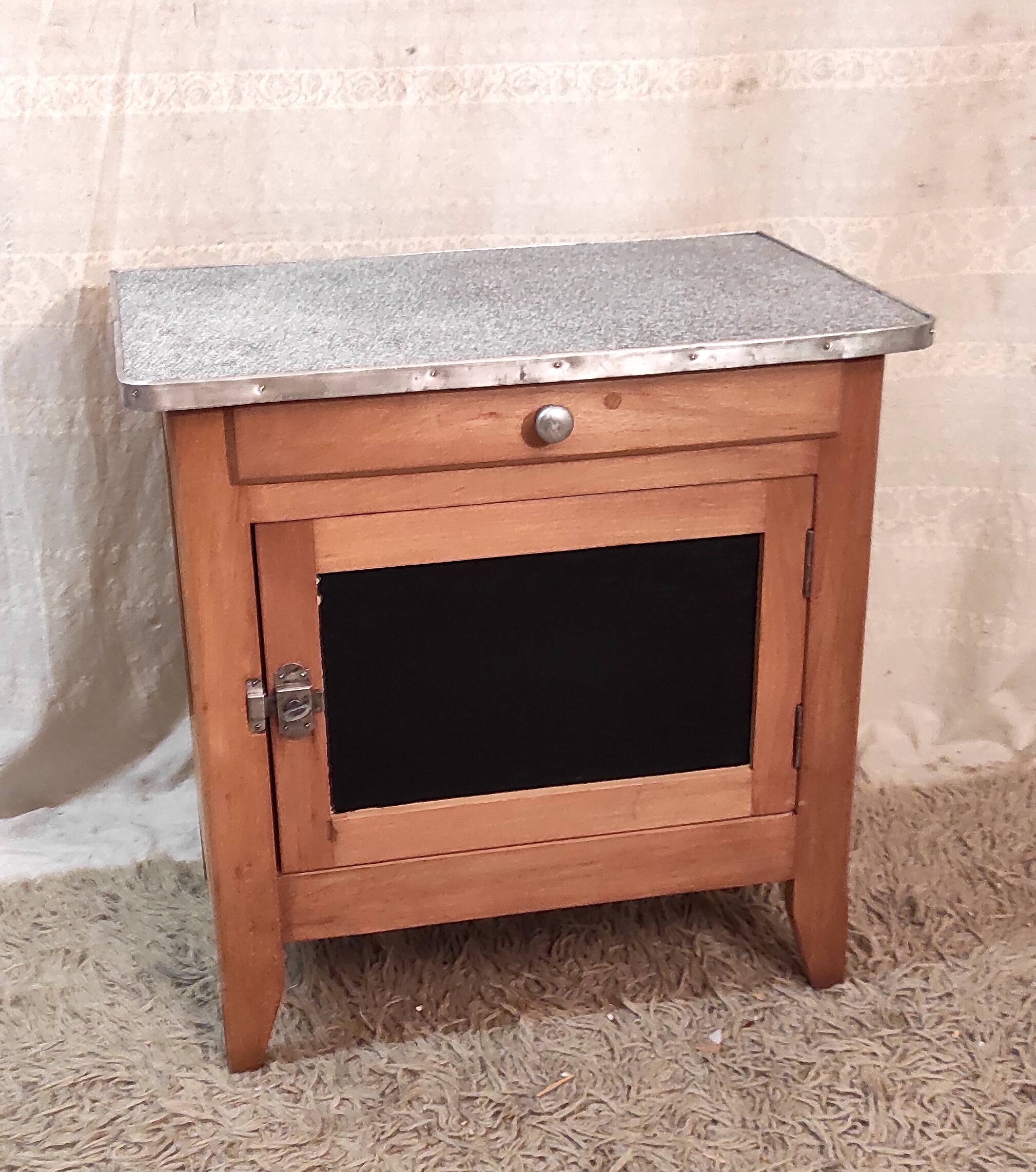 Parisian buffet in solid wood and enamelled sheet metal - mid 20th century.