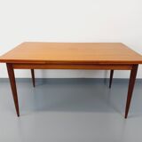 Vintage Scandinavian style rectangular dining table from the 50s 60s in teak with extensions