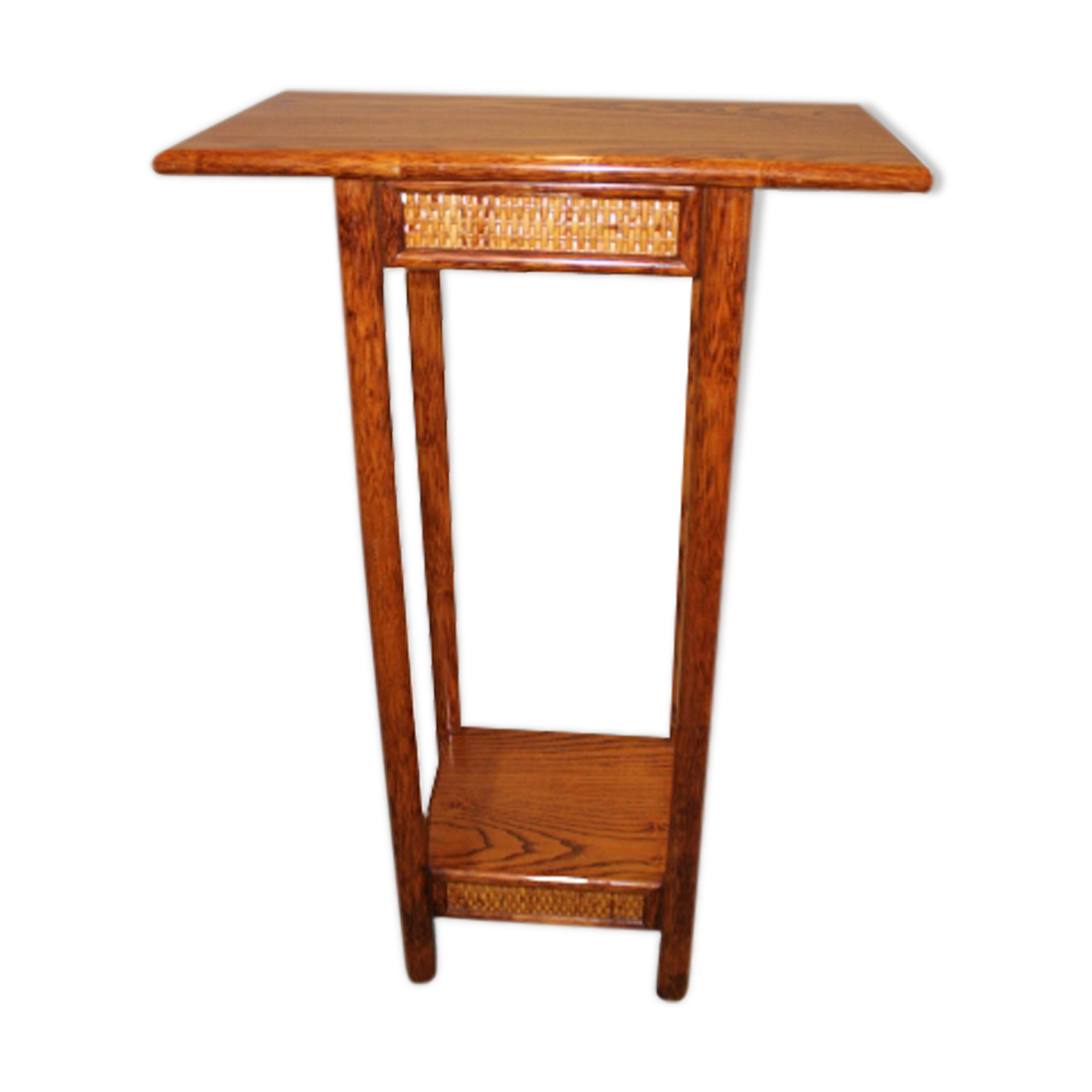 Wooden console and rattan "maugrion"