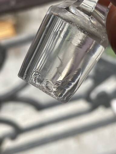 Cut crystal round carafe antique