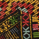 7x9 Yellow Green Handmade Wool Scandinavian Kilim Rug