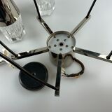 60s 70s hanging lamp cascade lamp 5 lights glass & chrome space age design