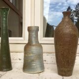 Vintage sandstone vase trio