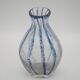 Murano Glass Vase with Blue Stripes attributed to Barovier & Toso