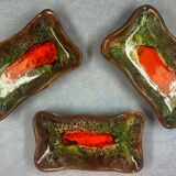 Set of 3 empty pocket Vallauris, vintage 1970